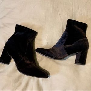 Marc Fisher Velvet Heeled Booties